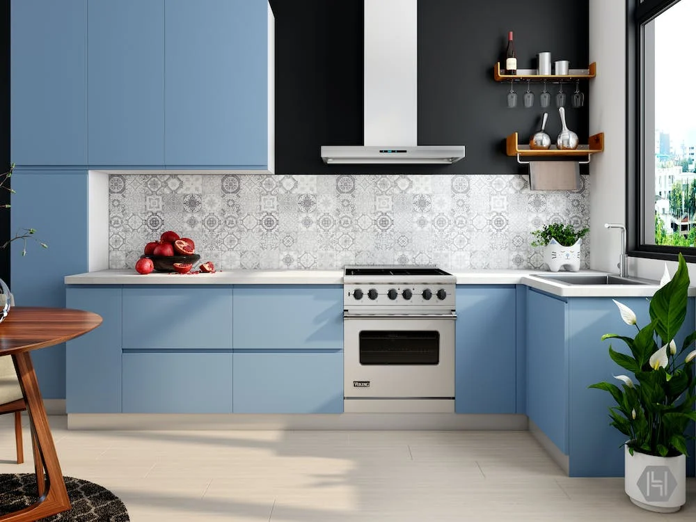 This Trendy Makeover Idea for Blue Kitchen Cabinets is Absolute Perfection